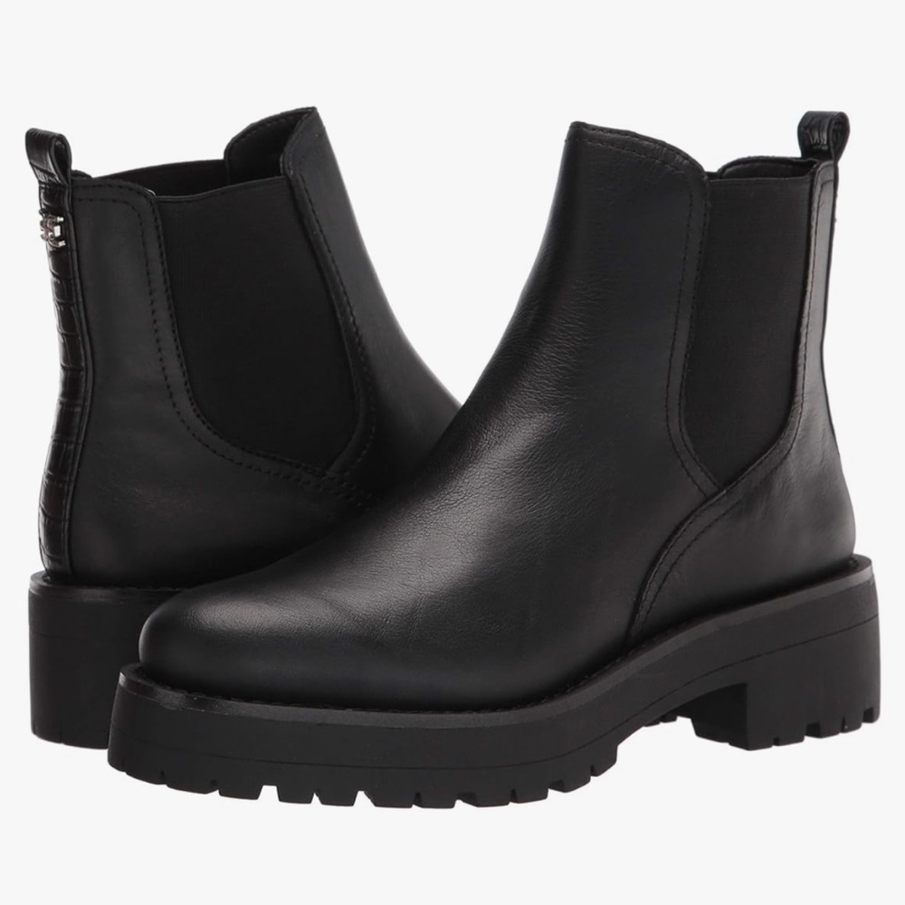 Sam Edelman Black Leather Waterproof Chelsea Boots 9.5